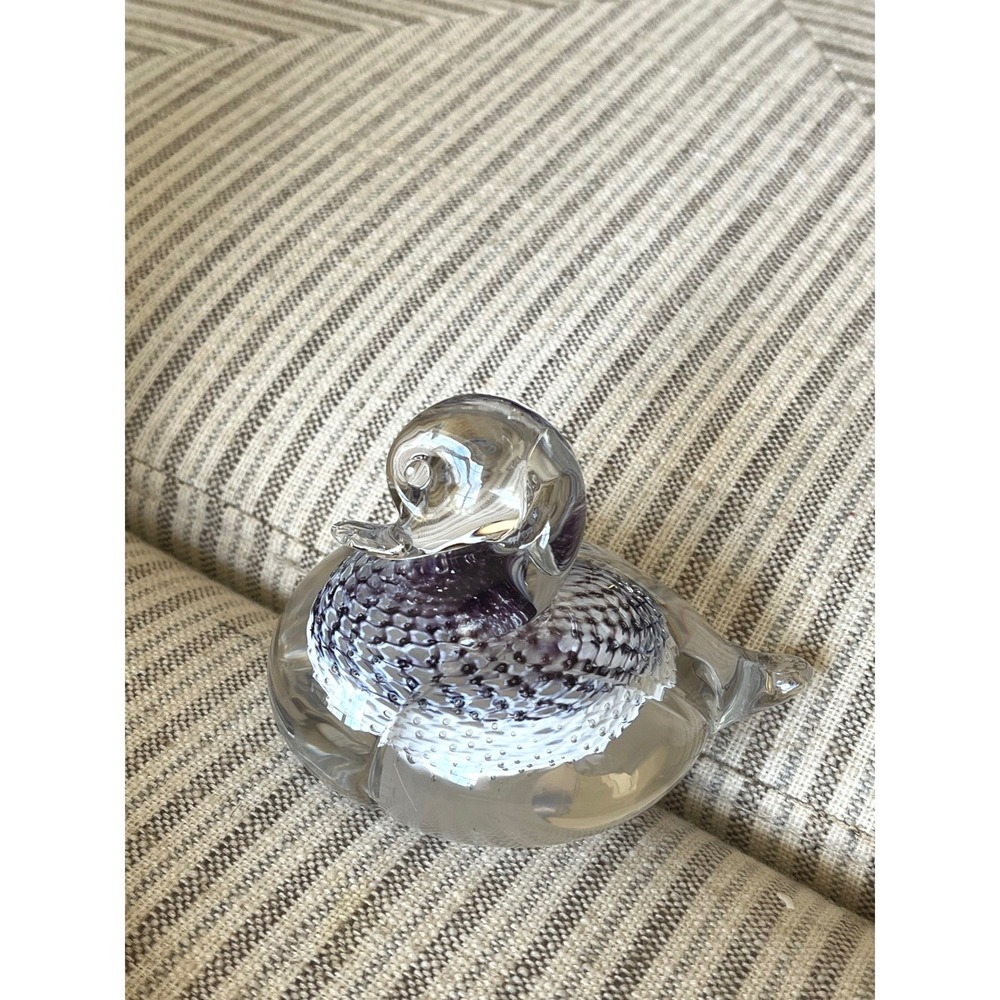Handmade Crystal Marcolin Fumato Duck Paperweight Decor